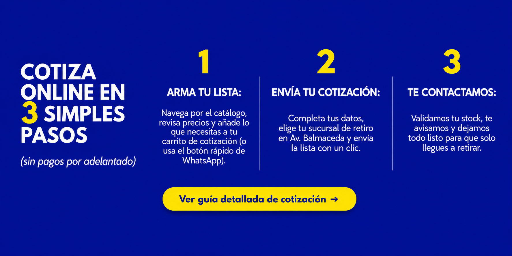 Cotiza online en tres simples pasos